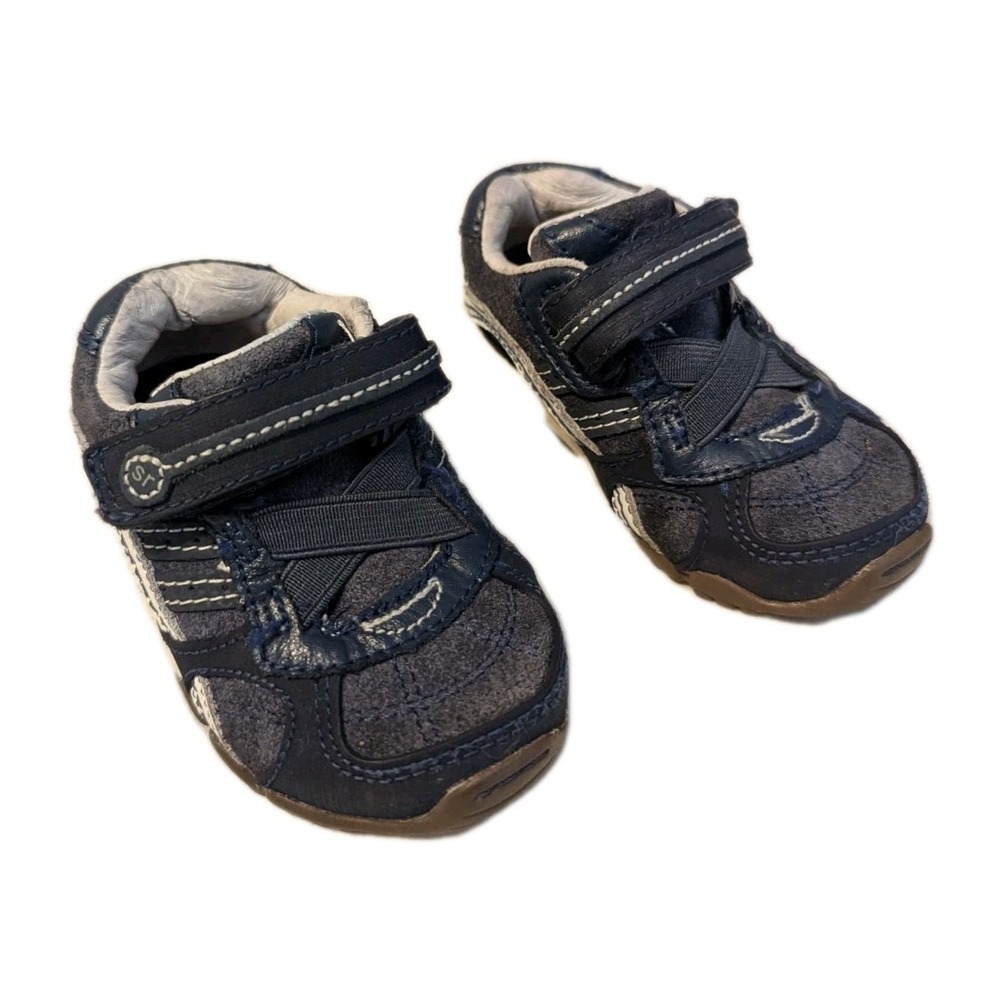 Stride Rite Toddler Boy's SRT Declan Soft Motion‎ Leather Sneaker Blue Size 4XW